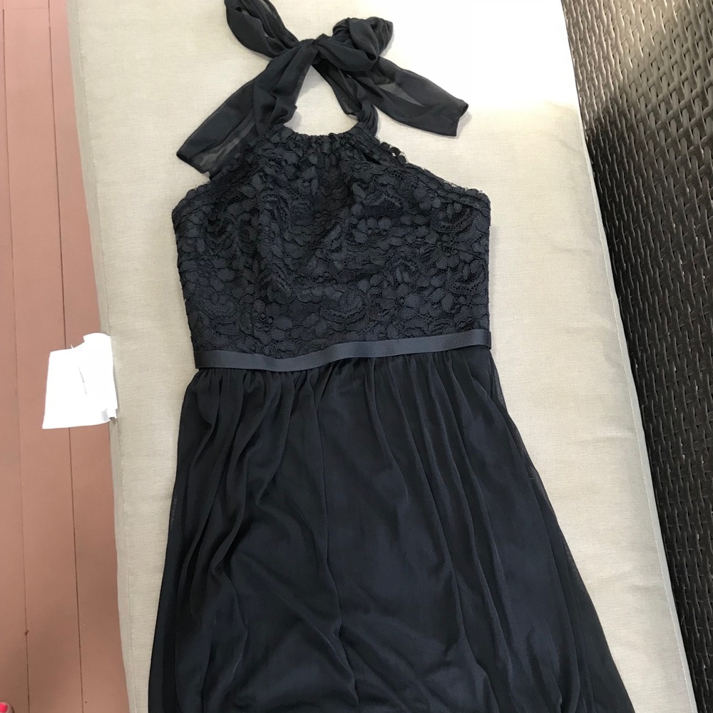 🖤 David’s Bridal Halter Lace Bridesmaid Dress